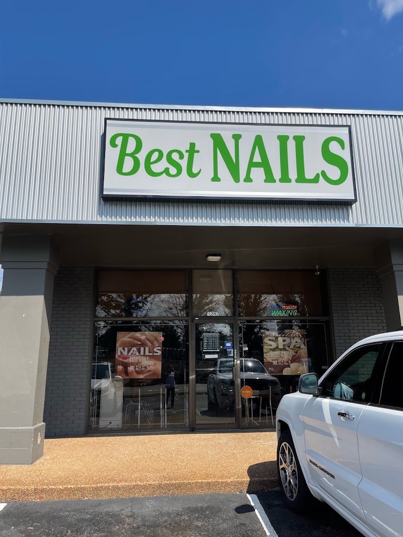 Pedicure chairs and polish displays.